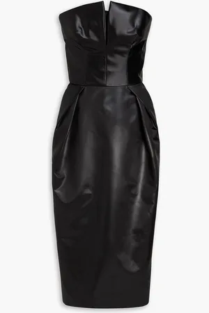 Maison Margiela Trägerloses Midikleid aus Duchesse-Satin mit Falten - - IT 46