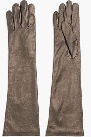 Brunello Cucinelli Handschuhe aus Metallic-Leder - Metallic - M