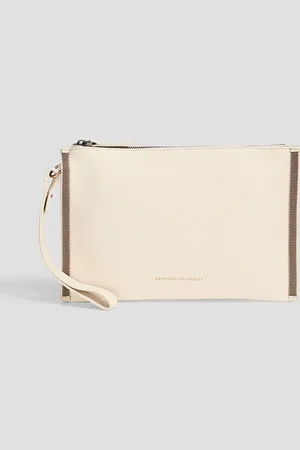 Brunello Cucinelli Pochette aus Leder - Weiß - OneSize