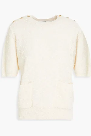 Frame Pullover aus Bouclé-Strick - Weiß - XXS