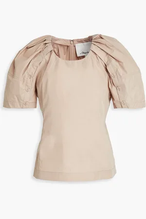 3.1 Phillip Lim Gerafftes Oberteil aus Popeline aus einer Baumwollmischung - Neutral - US 4