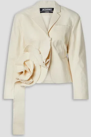 Jacquemus Blazer aus Baumwolle mit Applikationen und Fransen - Weiß - FR 34