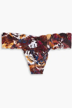 Cosabella Never Say Never halbhoher String aus Stretch-Spitze mit Print - - ONESIZE