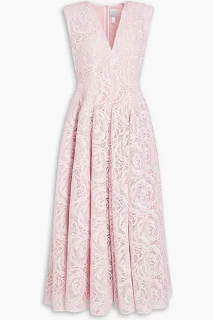 HUISHAN ZHANG Claret guipure lace maxi dress - Lila - UK 14