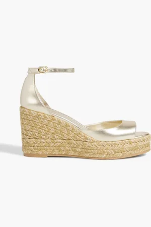Stuart Weitzman Espadrille-Wedges aus Metallic-Leder - Metallic - EU 39.5