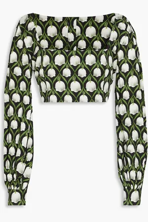Agua by Agua Bendita Pera Cropped Oberteil aus Twill mit floralem Print - - S