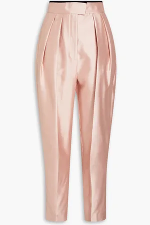 ZIMMERMANN Karottenhose aus einer Woll-Seidenmischung mit Falten - Pink - 0