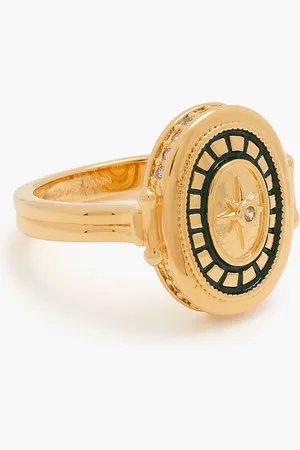 ZIMMERMANN Goldfarbener Ring mit Emaille und Kristallen - Metallic - IT 18