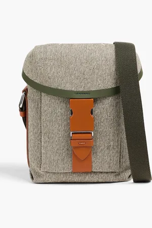 Maison Margiela Messenger Bag aus Twill mit Lederbesatz - Grün - OneSize