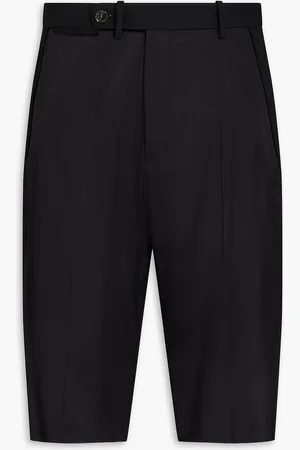 Maison Margiela Shorts aus Crêpe mit Satineinsatz, Streifen und Fransen - - IT 46