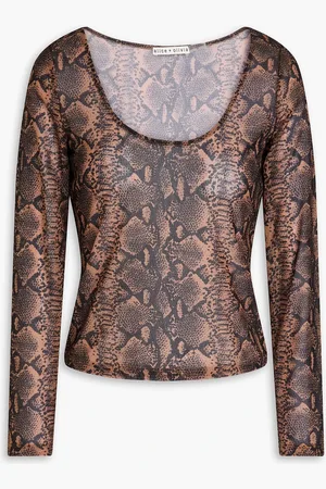 ALICE+OLIVIA Alice Olivia - Delaina Oberteil aus Mesh mit Schlangenprint - - L