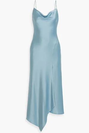 ALICE+OLIVIA Alice Olivia - Harmony drapiertes Midikleid aus glänzendem Crêpe - Blau - US 6