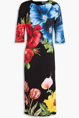 ALICE+OLIVIA Alice Olivia - Midikleid aus Jersey mit floralem Print - - US 0