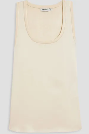 Simkhai Faro Tanktop aus Strick mit Satineinsatz - Weiß - XS