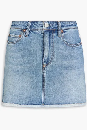 ALICE+OLIVIA Alice Olivia - Laika Minirock aus Denim mit Kristallverzierung - Blau - 32