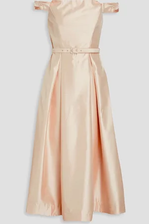 Nicholas Schulterfreies Midikleid aus Taft - Weiß - US 6