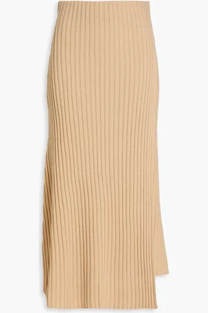 By Malene Birger Cassila Midirock aus gerippter Wolle mit Wickeleffekt - Neutral - XXS