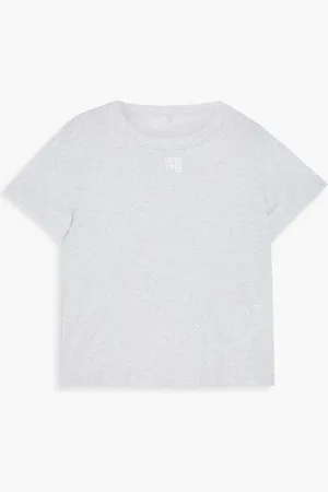 Alexander Wang T-Shirt aus Baumwoll-Jersey mit Logoprint - Grau - XXS