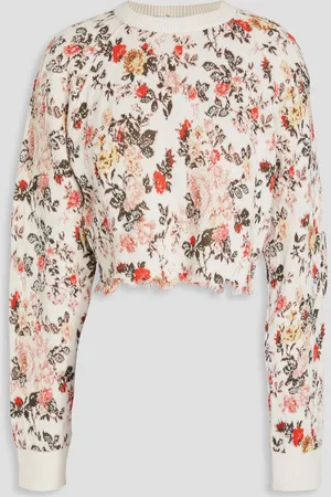 Paco rabanne Cropped Pullover aus Jacquard-Strick aus einer Wollmischung - Weiß - XS