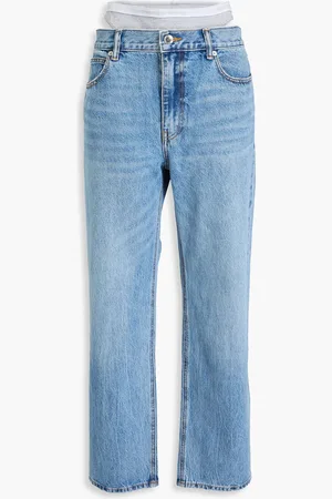 Alexander Wang Hoch sitzende mehrlagige Jeans mit geradem Bein - Blau - 32