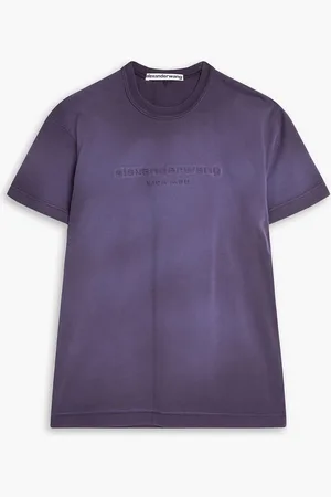 Alexander Wang T-Shirt aus geprägtem Baumwoll-Jersey - Blau - XS