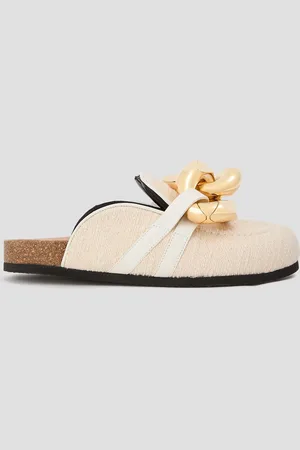 J.W.Anderson Chain Slippers aus Bouclé - Weiß - EU 36