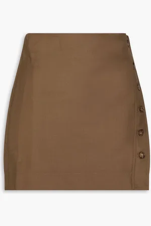 Loulou Studio Mahaza Mini-Wickelrock aus Woll-Twill - Braun - XL