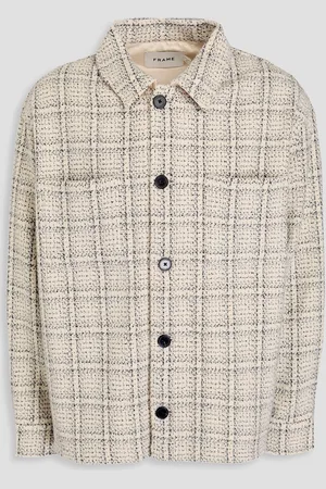 Frame Karierte Jacke aus Flanell aus einer Wollmischung - Weiß - XXL