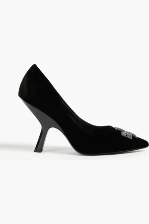 Tory Burch Eleanor Pumps aus Samt mit Verzierung - - US 6