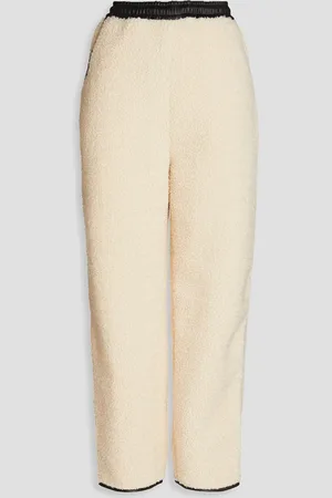 Deadwood Track Pants aus Shearling-Imitat mit Lederbesatz - Weiß - M