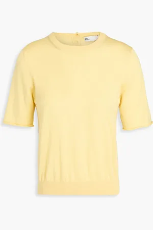 Tory Burch Pullover aus einer Woll-Seidenmischung - Gelb - XL