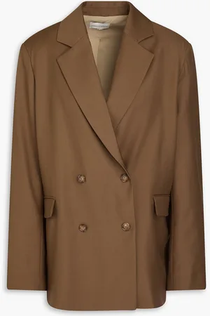 Loulou Studio Donau doppelreihiger Blazer aus Woll-Twill - Braun - XL