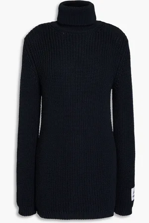 Moschino Rollkragenpullover aus gerippter Baumwolle - Blau - IT 40