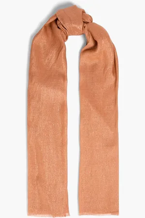 Brunello Cucinelli Schal aus einer Kaschmirmischung mit Metallic-Effekt und Fransen - Braun - OneSize