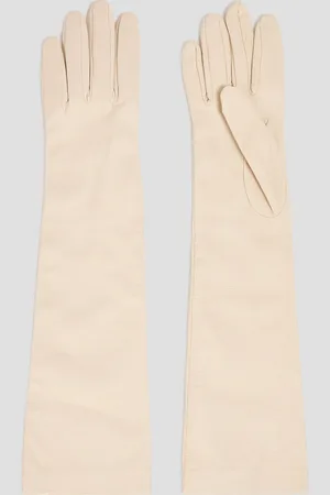Brunello Cucinelli Handschuhe aus Leder mit Zierperlen - Weiß - M