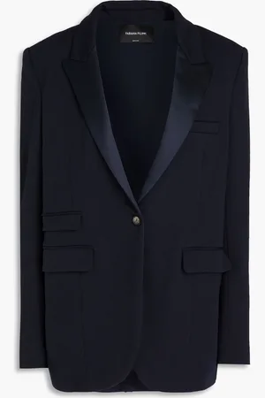 Fabiana Filippi Blazer aus einer Wollmischung mit Satinbesatz - Blau - IT 50
