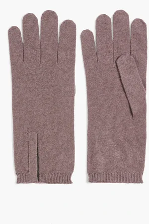 Brunello Cucinelli Handschuhe aus Kaschmir mit Zierperlen - Lila - S