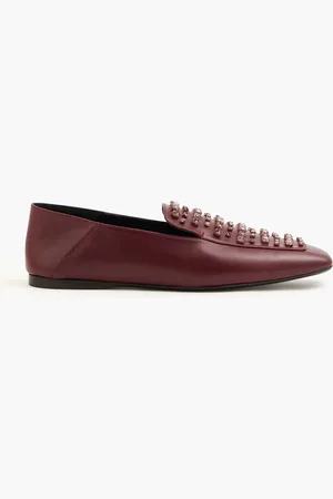 Fabiana Filippi Loafers aus Leder mit Kristallverzierung - Burgunderrot - EU 37