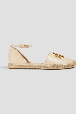 Tory Burch Eleanor Espadrilles aus Leder mit Verzierung - Weiß - US 5.5