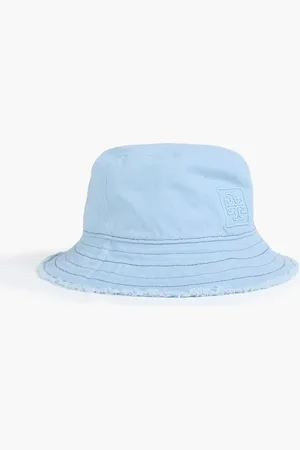 Tory Burch Fischerhut aus Canvas mit Fransen - Blau - ONESIZE
