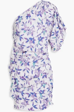 Isabel Marant One-shoulder floral-print stretch-crepe mini dress - - FR 40