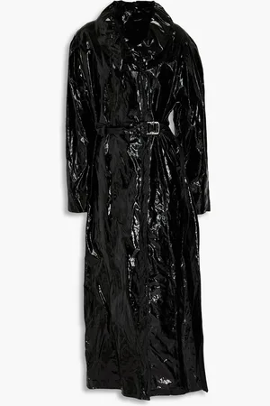 Isabel Marant Ruffled glossed trench coat - - FR 36