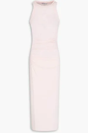 James Perse Midikleid aus geripptem Jersey aus einer Baumwollmischung mit Raffungen - Pink - 0