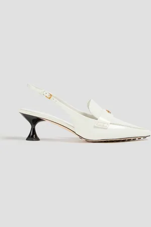 Tory Burch Ballet Slingback-Pumps aus Lackleder mit Verzierung - Weiß - US 5