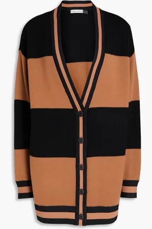 ALICE+OLIVIA Alice Olivia - Barry Cardigan aus einer Wollmischung mit Streifen - Braun - S