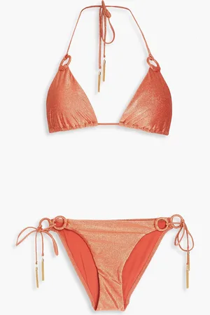 ZIMMERMANN Devi Triangel-Bikini mit Metallic-Effekt - Orange - 0