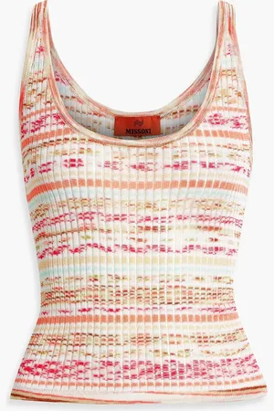 Missoni Tanktop aus Rippstrick in Space-Dye-Optik - Orange - IT 46