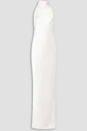 BRANDON MAXWELL Robe aus Seiden-Charmeuse mit Neckholder und Rückenausschnitt - Weiß - US 12