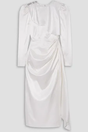 Alessandra Rich Drapiertes Midikleid aus Seidensatin - - IT 46