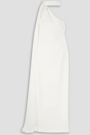 BRANDON MAXWELL Asymmetrische Robe aus Crêpe - Weiß - US 12